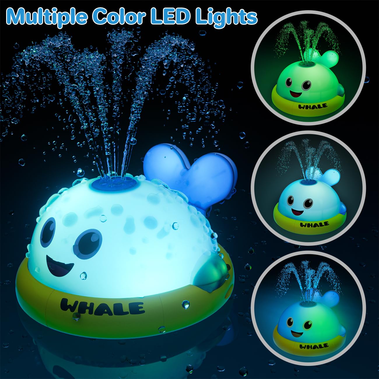 Baby Light Up Bath Toys: Toddler Bath Toy for 1 2 Year Old - Bath Toys for Babies 6-12 Months with Colorful Lights - Baby Boy girl Gifts Kids Toys Age 1-3