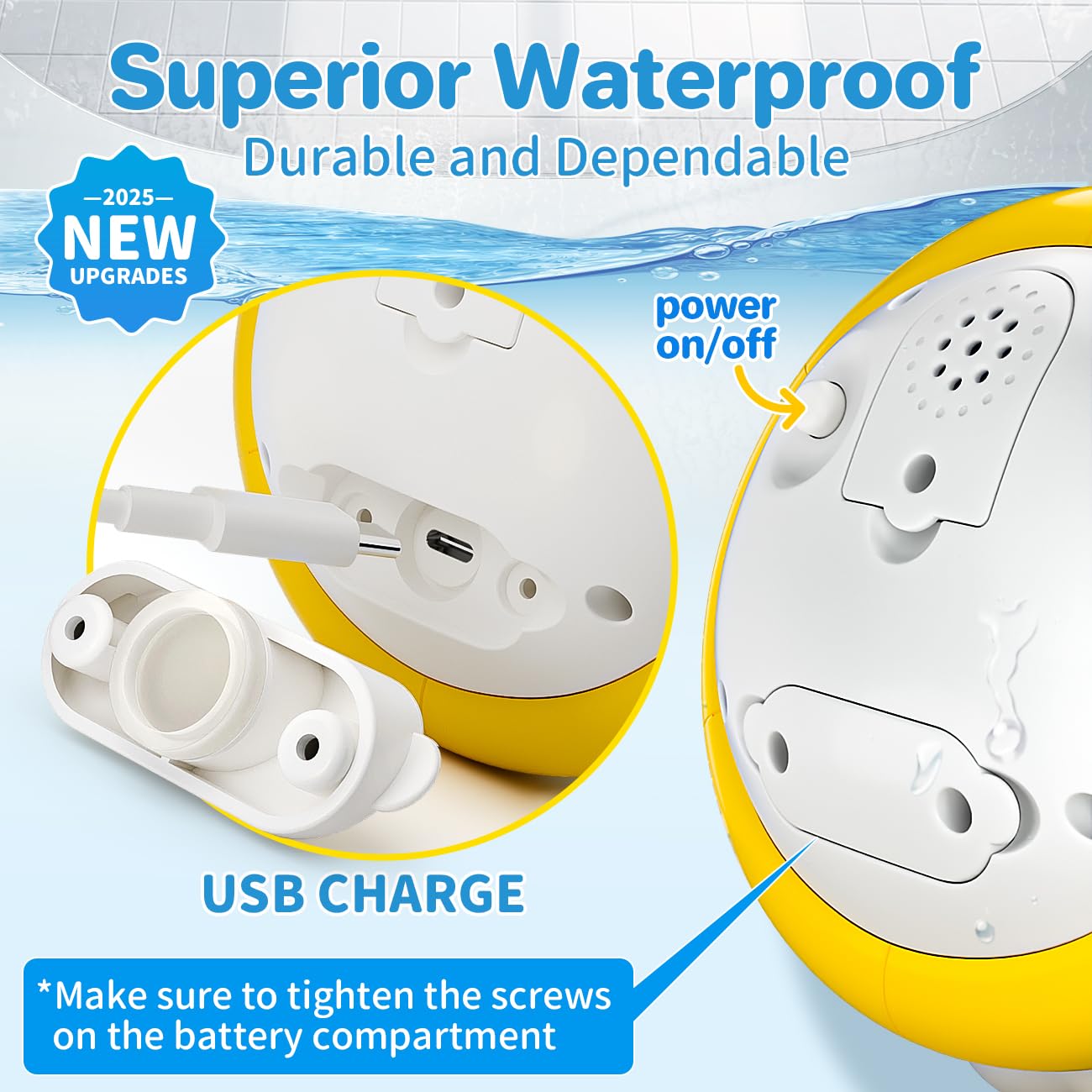 Baby Light Up Bath Toys: Toddler Bath Toy for 1 2 Year Old - Bath Toys for Babies 6-12 Months with Colorful Lights - Baby Boy girl Gifts Kids Toys Age 1-3