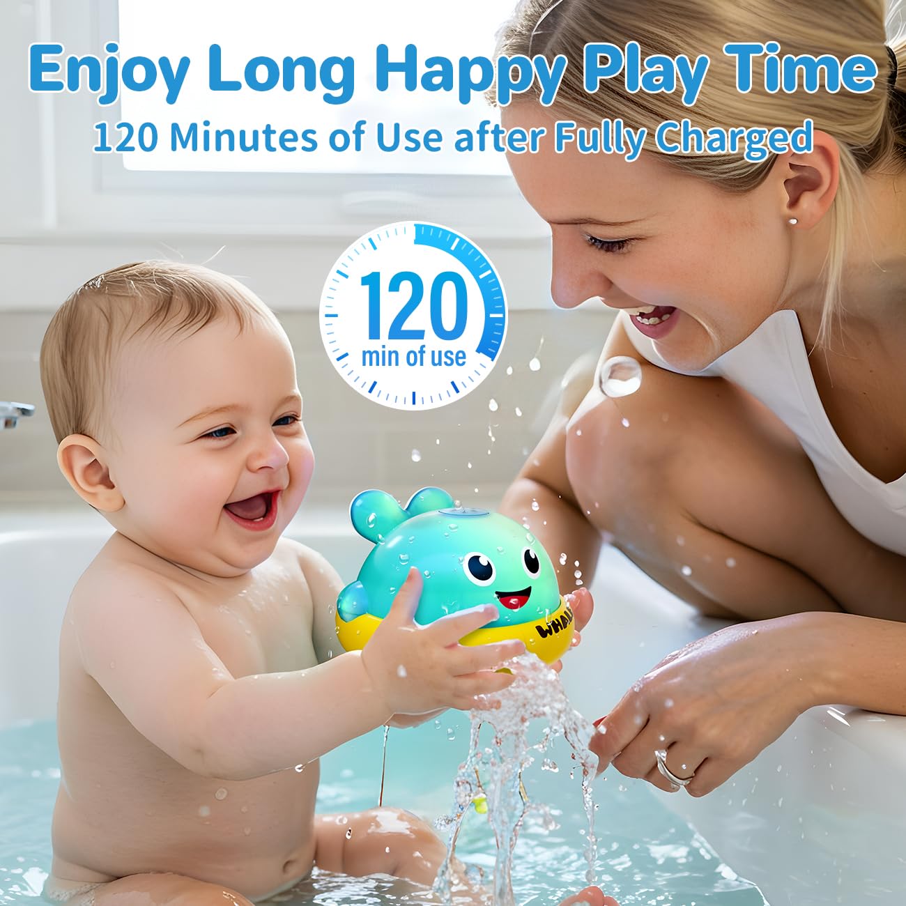 Baby Light Up Bath Toys: Toddler Bath Toy for 1 2 Year Old - Bath Toys for Babies 6-12 Months with Colorful Lights - Baby Boy girl Gifts Kids Toys Age 1-3