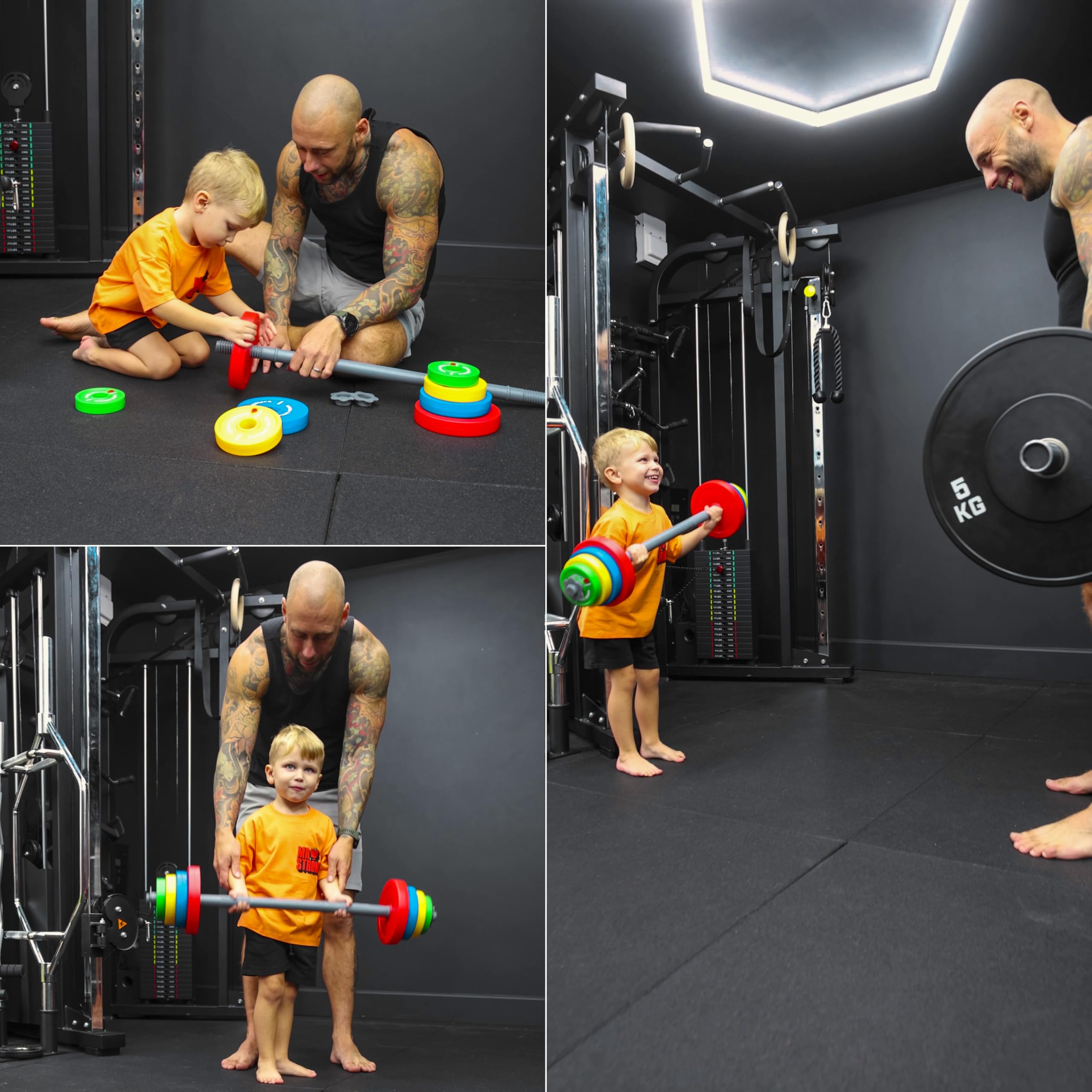 Kids Barbell Set – Adjustable Children's Toy Weights & Plastic Barbell Toy with Drinks Water Bottle, Kids Gym Equipment for Pretend Play, Fun Fitness Toys for Boys & Girls Home Workout