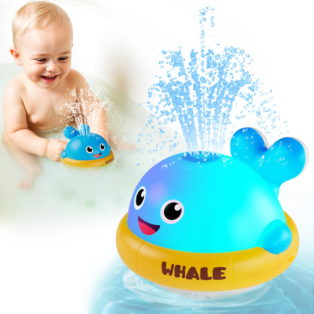 Baby Light Up Bath Toys: Toddler Bath Toy for 1 2 Year Old - Bath Toys for Babies 6-12 Months with Colorful Lights - Baby Boy girl Gifts Kids Toys Age 1-3