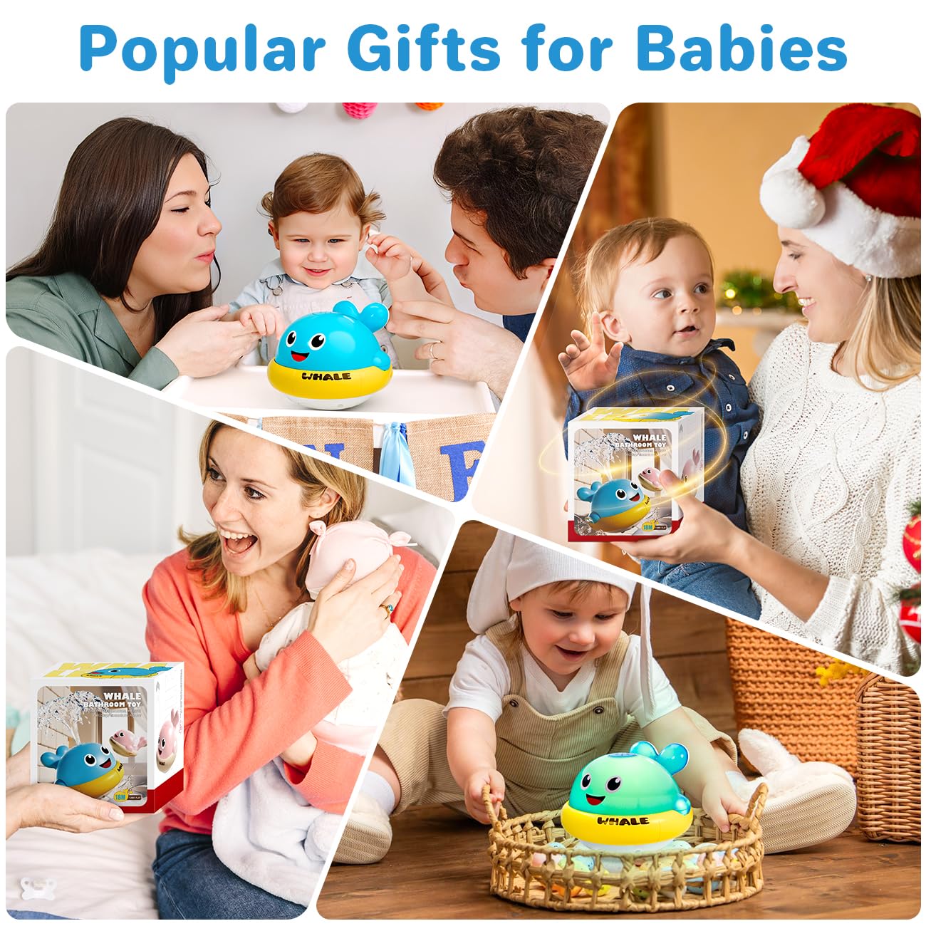 Baby Light Up Bath Toys: Toddler Bath Toy for 1 2 Year Old - Bath Toys for Babies 6-12 Months with Colorful Lights - Baby Boy girl Gifts Kids Toys Age 1-3