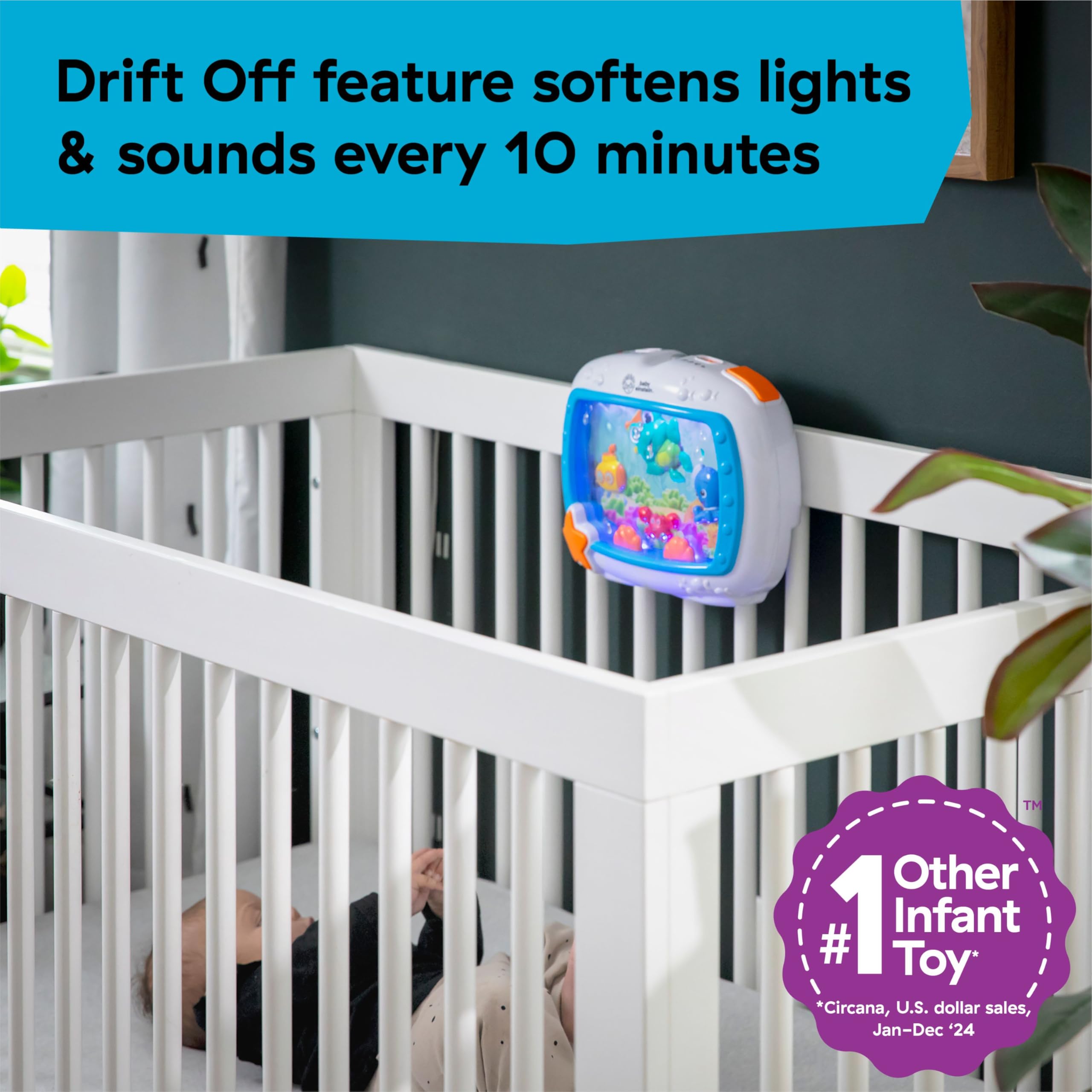Sea Dreams Soother, Crib Toy with Remote, Baby Sleep Aid, Calming Lights & Melodies, Newborn and Up