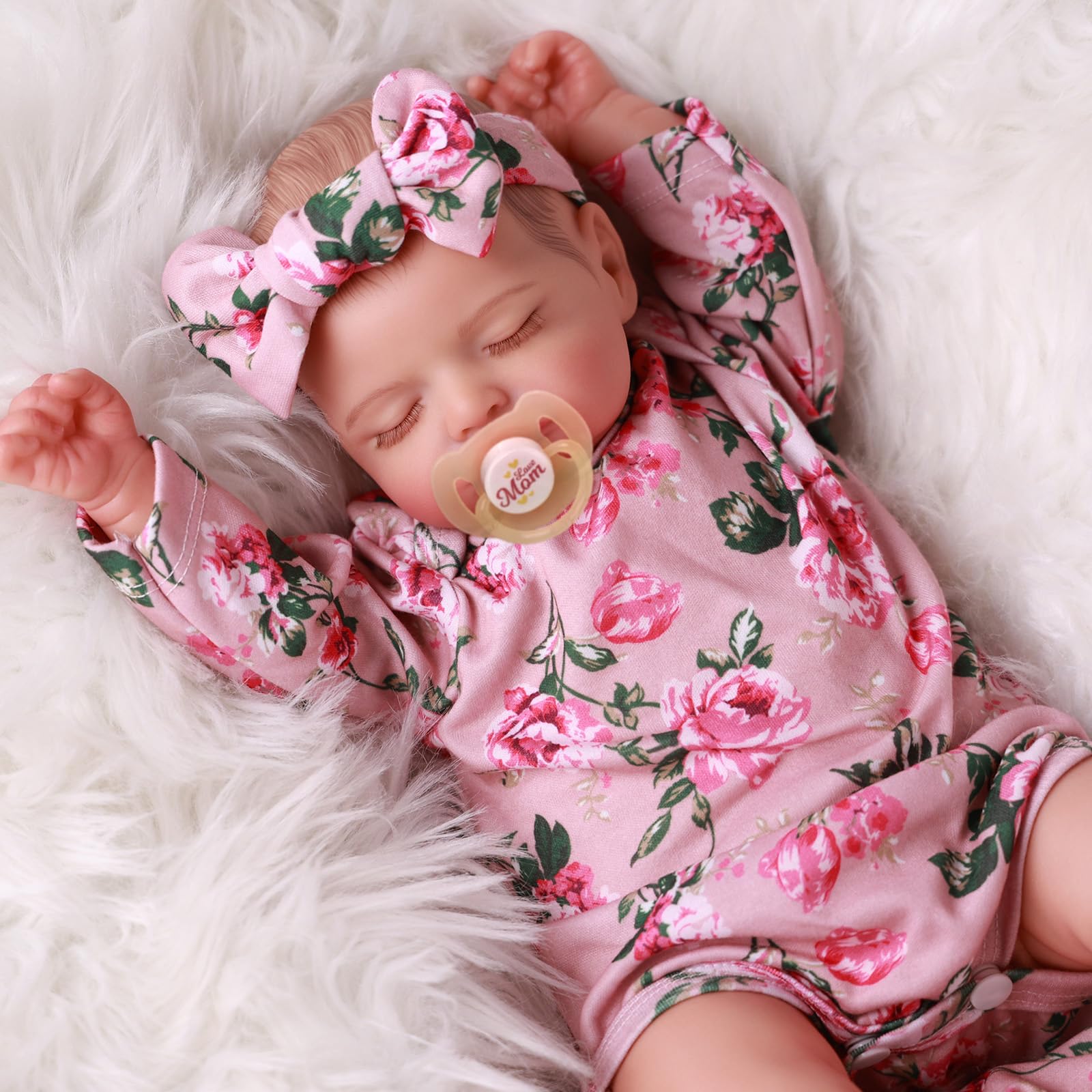 Lifelike Reborn-Baby Dolls 20 Inch Sleeping Realistic Newborn Babies Doll Soft Cloth Body Real Life Girl with Accessories Gifts for Kids Age 3 + & Collection